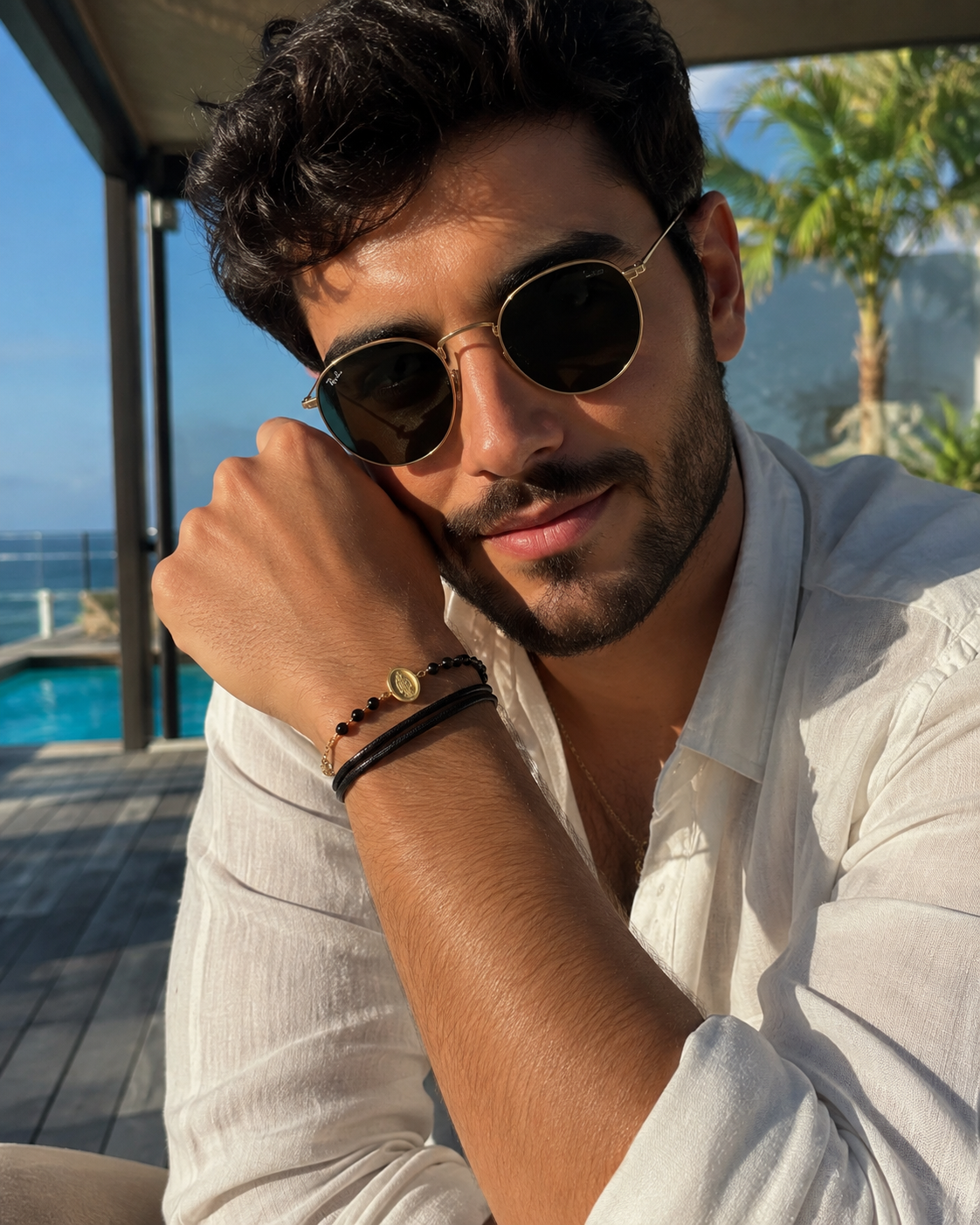 Pulseira Barra no pulso masculino, uso real