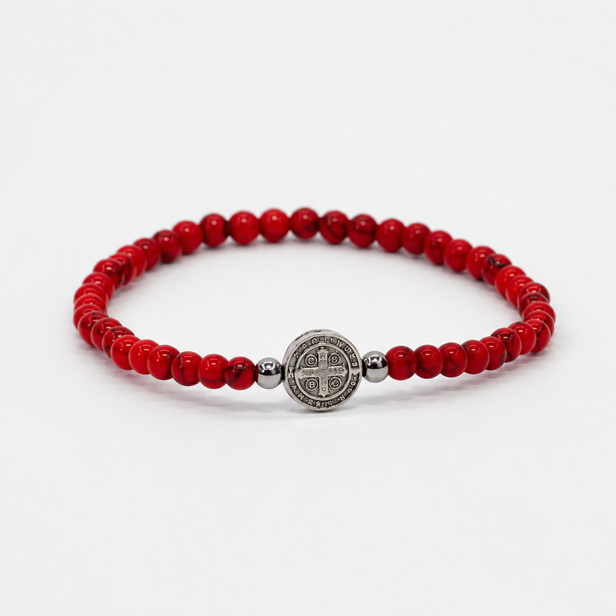 Pulseira Giz — pulseira masculina de pedra natural howlita, vista lateral