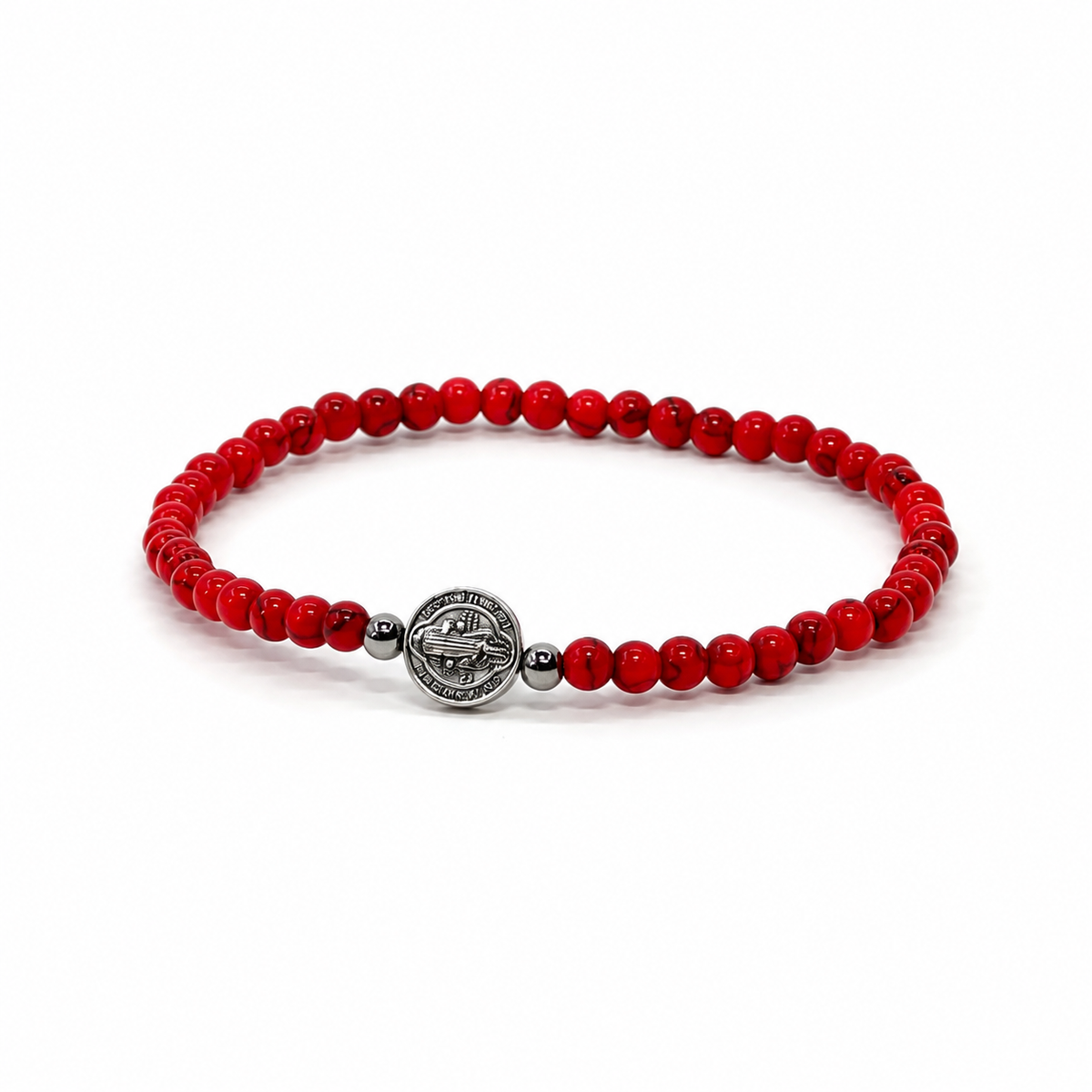 Pulseira Giz — macro do acabamento em howlita natural