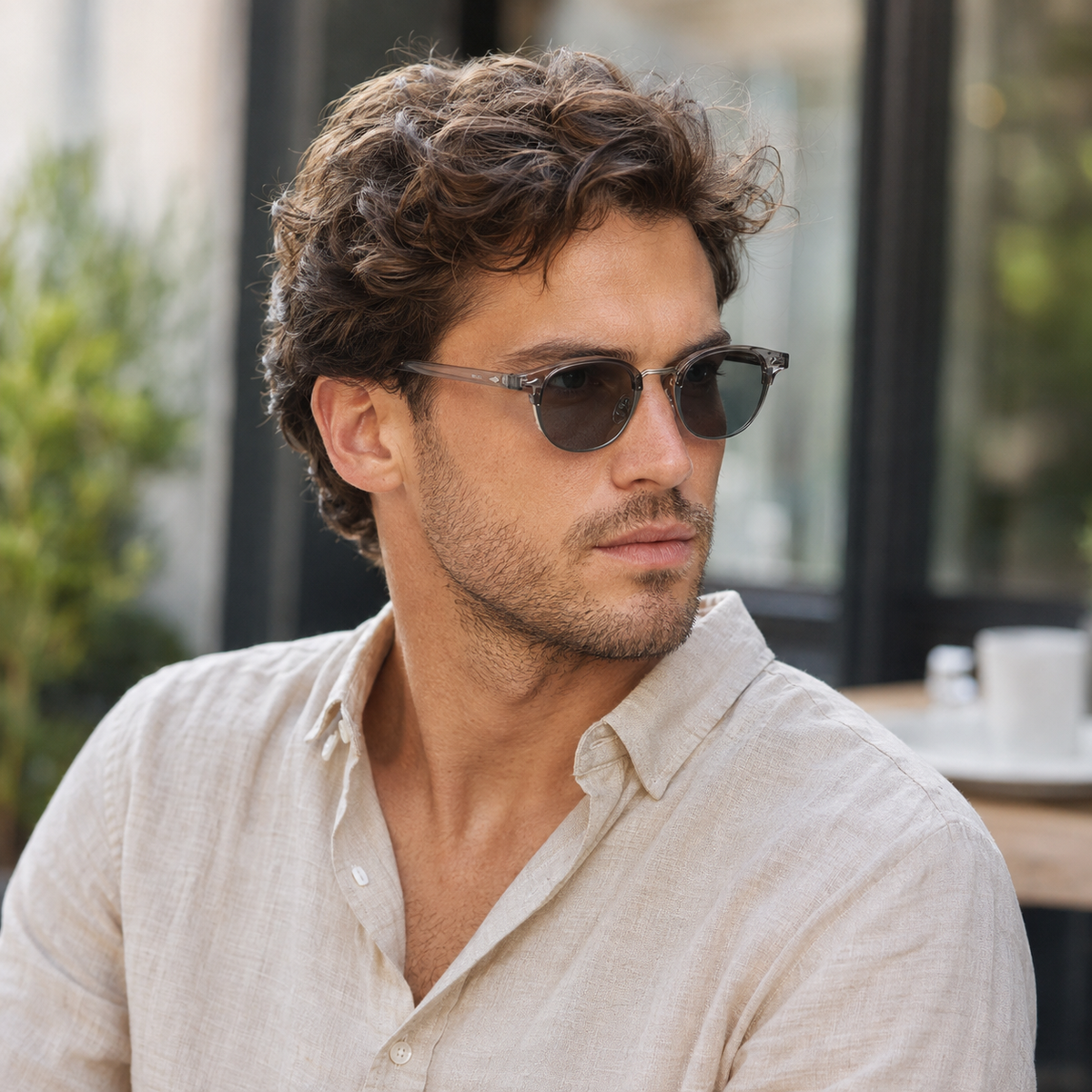 Óculos Cais — óculos de sol masculino clássico, vista de topo