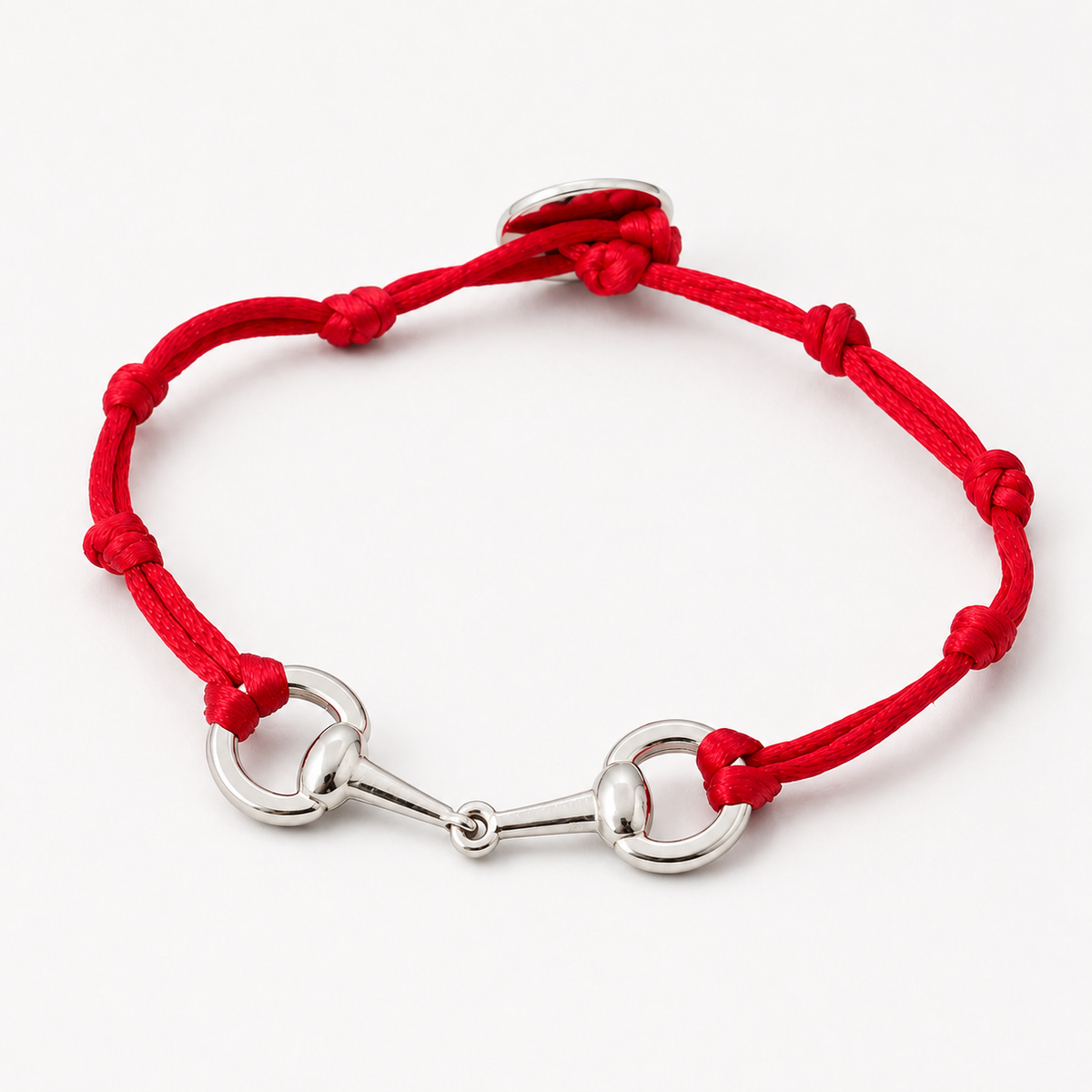 Pulseira Freio em prata 925 e fio importado, vista de topo