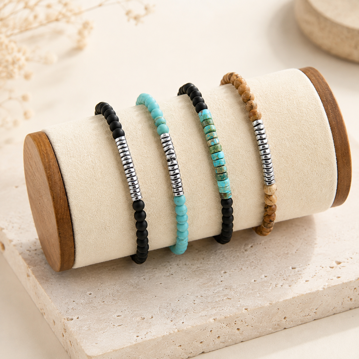 Pulseira Seixo — pulseira masculina de pedras naturais da LASTRO