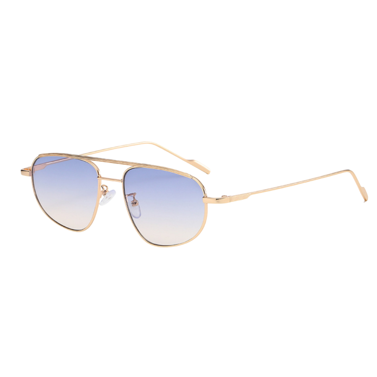 Óculos Leme dourado com lente azul
