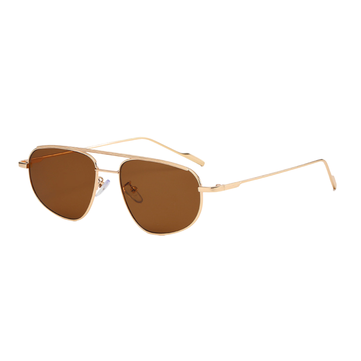 Óculos Leme dourado com lente marrom