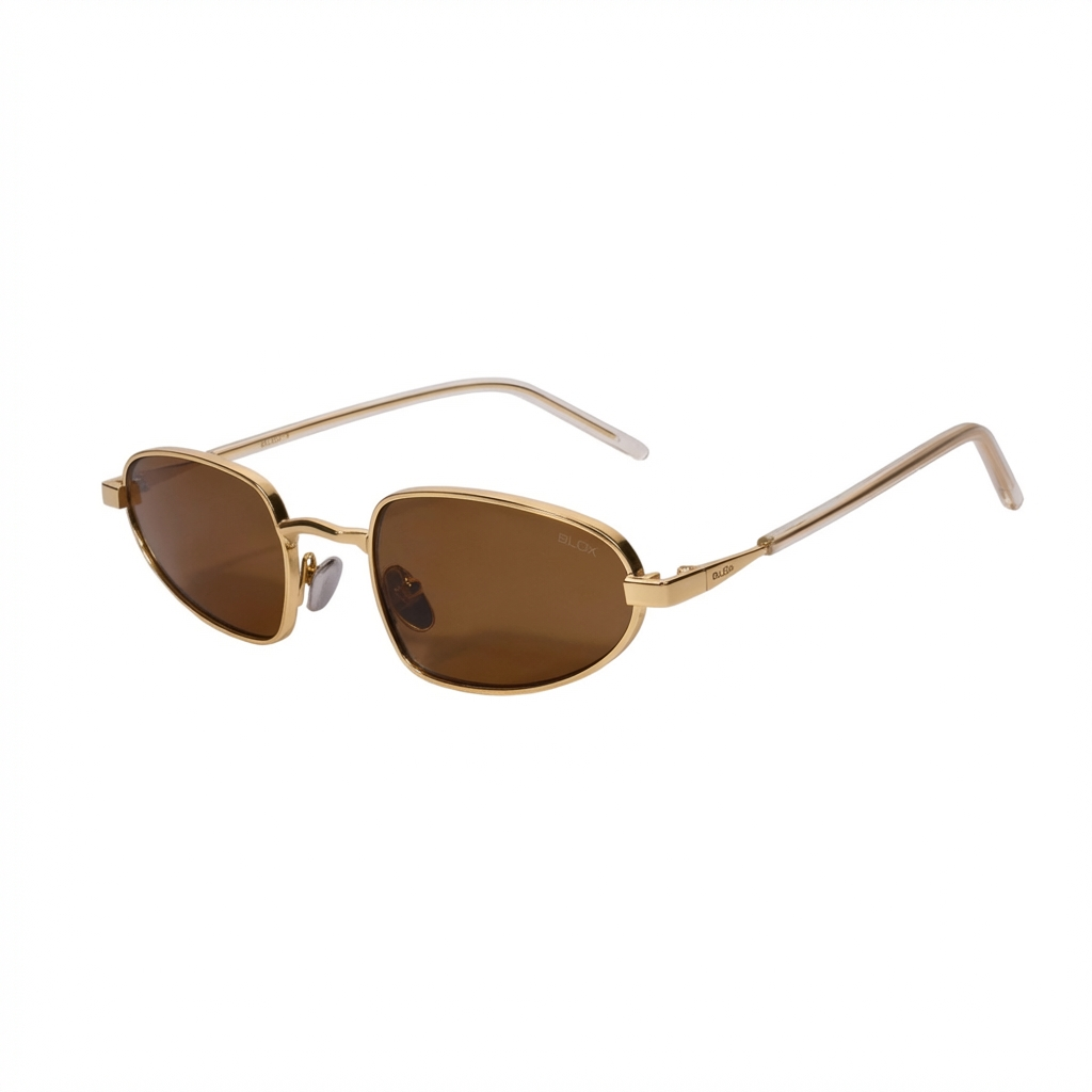 Óculos Arame dourado com lente marrom